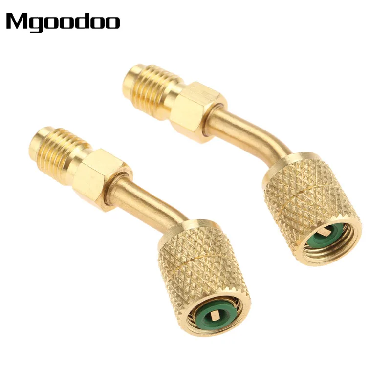 

2Pcs R410a Adaptor Connector 1/4" Male To 5/16" Female SAE Swivel Angled Adapter For R410A Mini Split HVAC Air Condition Mayitr