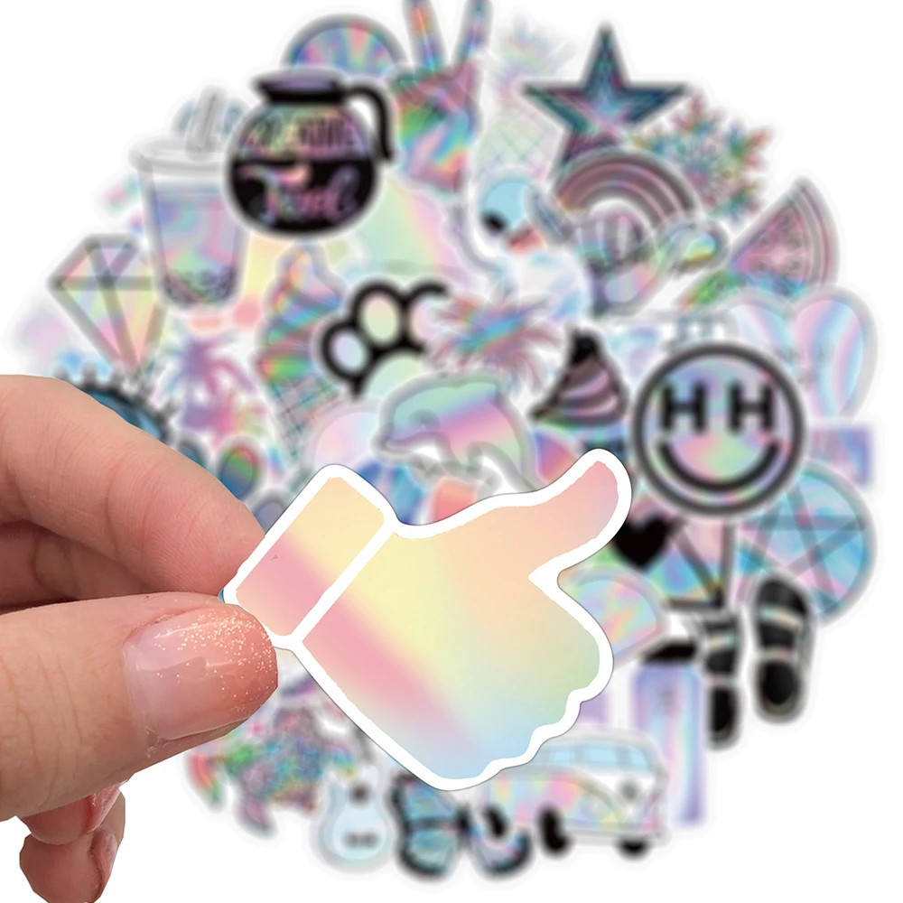 10/30/50PCS Holographic Laser Style Graffiti Stickers Laptop Guitar Luggage Fridge Waterproof Cool Sticker Decal Kid Classic Toy