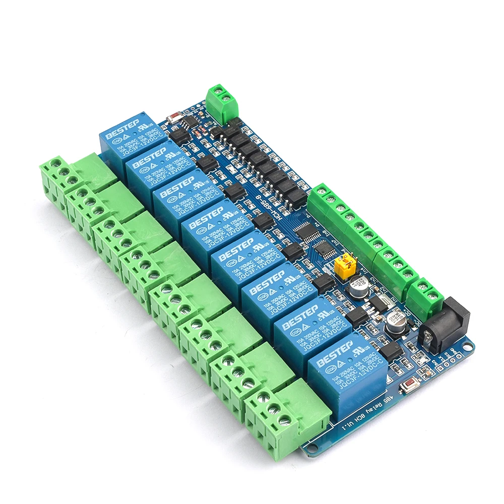 Modbus RTU 12V 1/2/4/8 Channel Relay Output Board Switch Input RS485 TTL Communication Network Expansion Board Relay Module