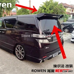 Fiber Glass TMK Style Unpainted Primer Color Rear Trunk Boot  Wing Roof Spoiler For Toyota 2008-2015 Alphard Vellfire 20 Series