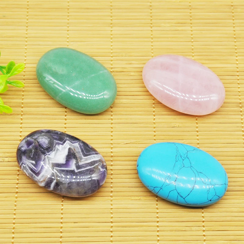 23 Color Pholished Worry Palm Natural Stone and Crystal Healing Stone Energy Ore Mineral Crafts Reiki Stones Home Decoration