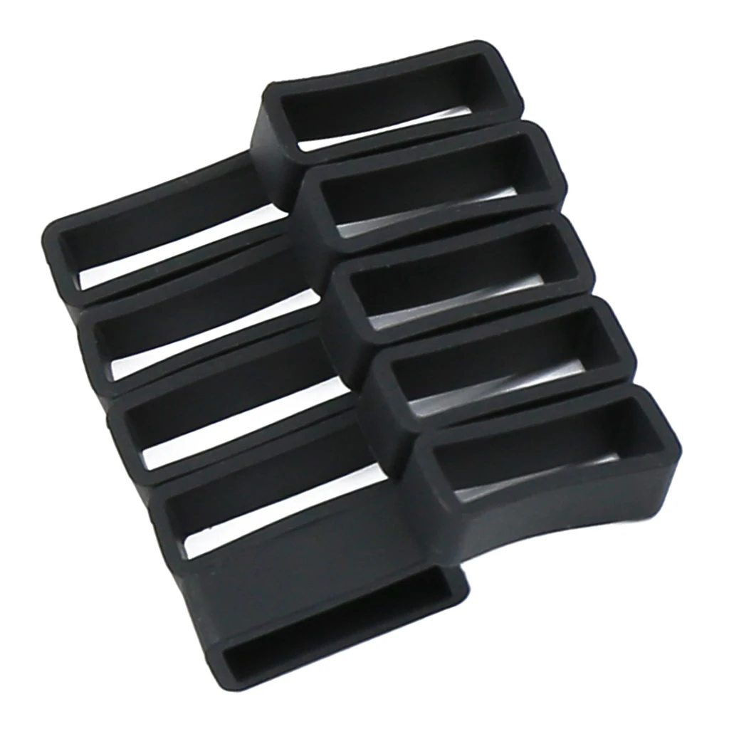 10pcs Black Watchbands 12 14 16 18 19 20 22 mm Strap Loop Ring Silicone Rubber Watch Bands Accessories Watch Holder Repair