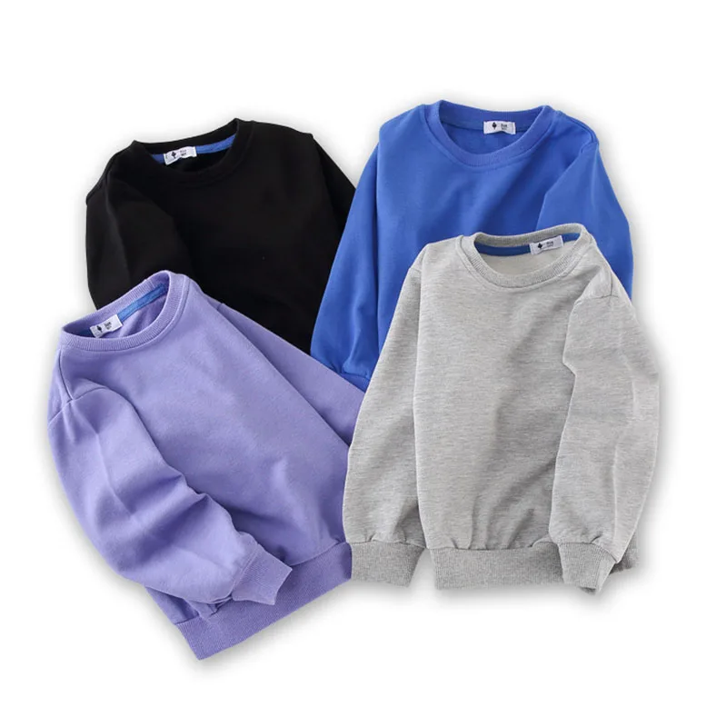 2-8T Toddler Kid Baby Boy Girl Spring Clothes Pullover Top Long Sleeve Sweatshirt Casual Plain Candy color Hoodies Sweet Outfit