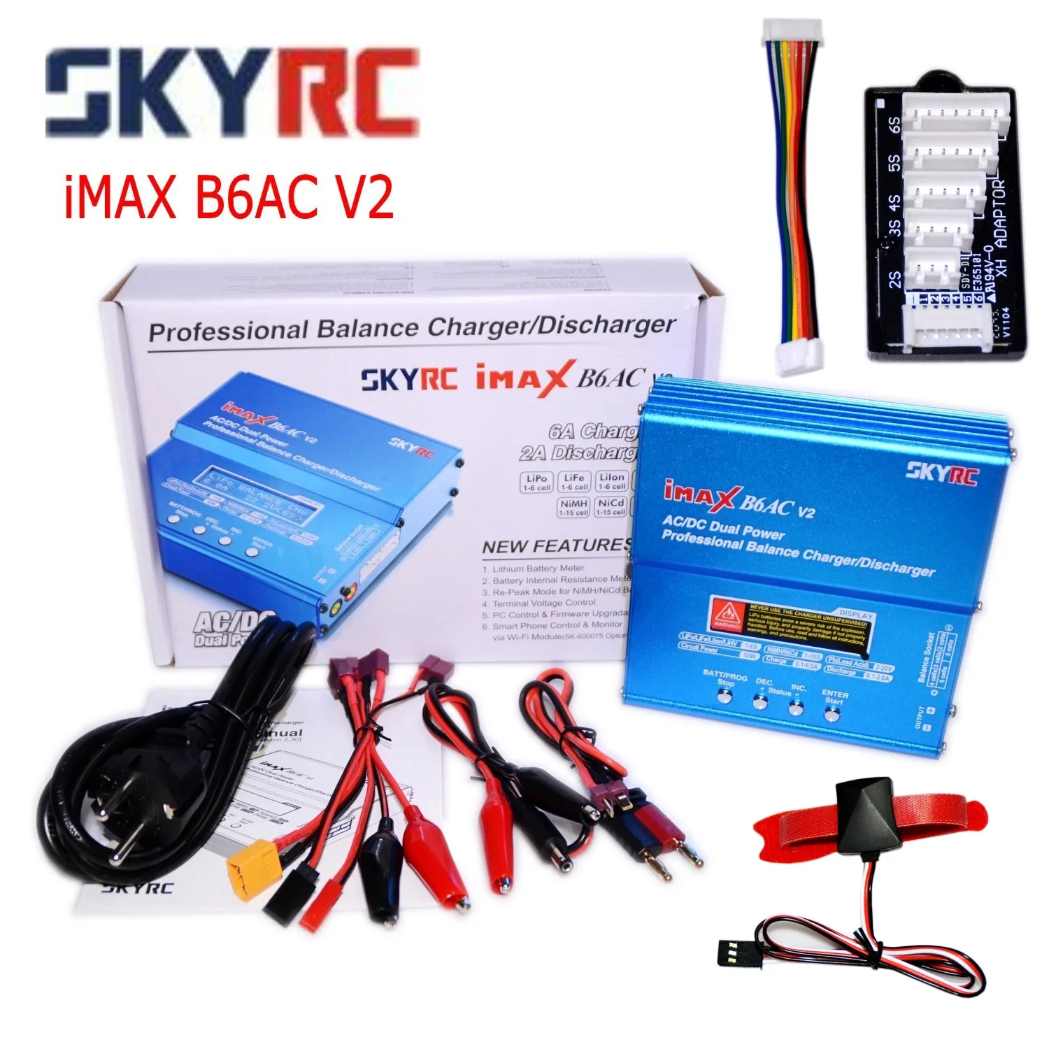 

SKYRC iMAX B6AC V2 Charger 50W LiPo Battery Balance Charger Discharger Re-Peak Helicopter RC Quadcopter Drone Battery Charger