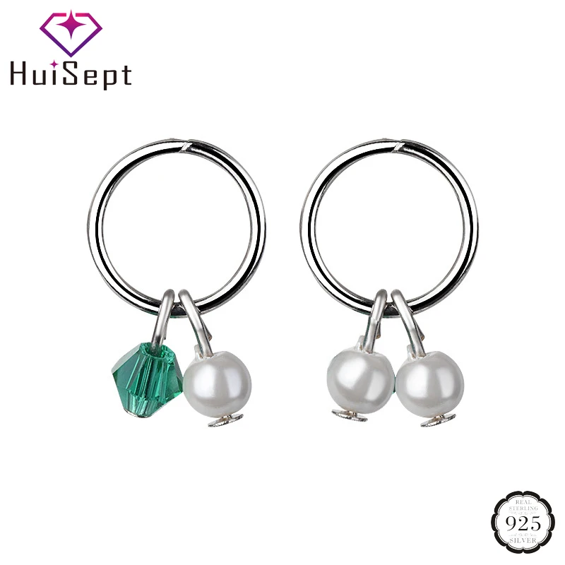 

HuiSept Fashion Pearl Earrings 925 Silver Jewelry Accessories Drop Earring for Women Wedding Engagement Party Gift Wholesale