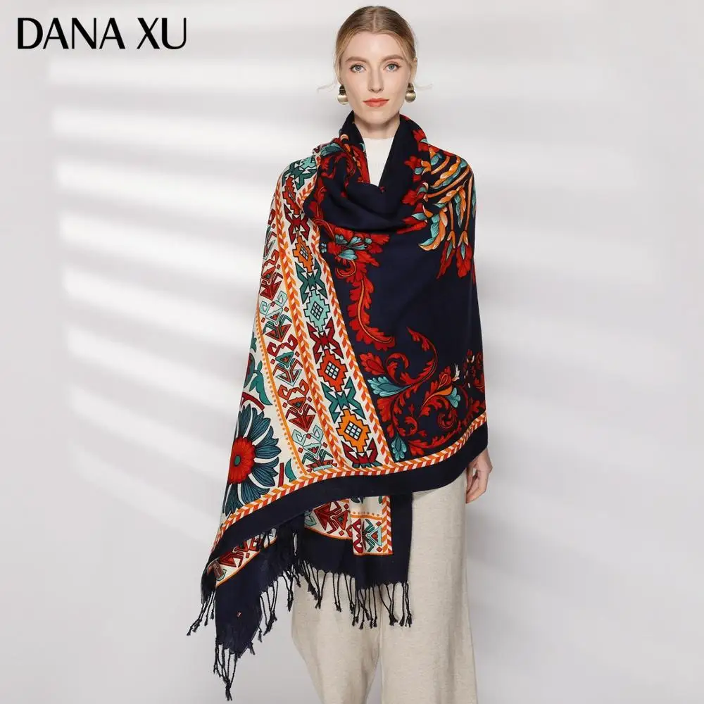 Fashion Winter Scarf For Women Cashmere Warm Plaid Pashmina Scarf Luxury Brand Blanket Wraps Female Scarves And Shawls 2020