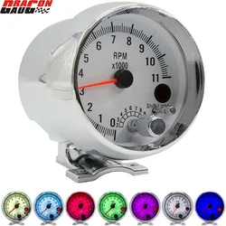 3.75 Inch Car Tachometer Gauge Colorful lighting 1 To 8 Cylinder Racing Lgnition Coil Hall Pulse Engin 11000 RPM Meter