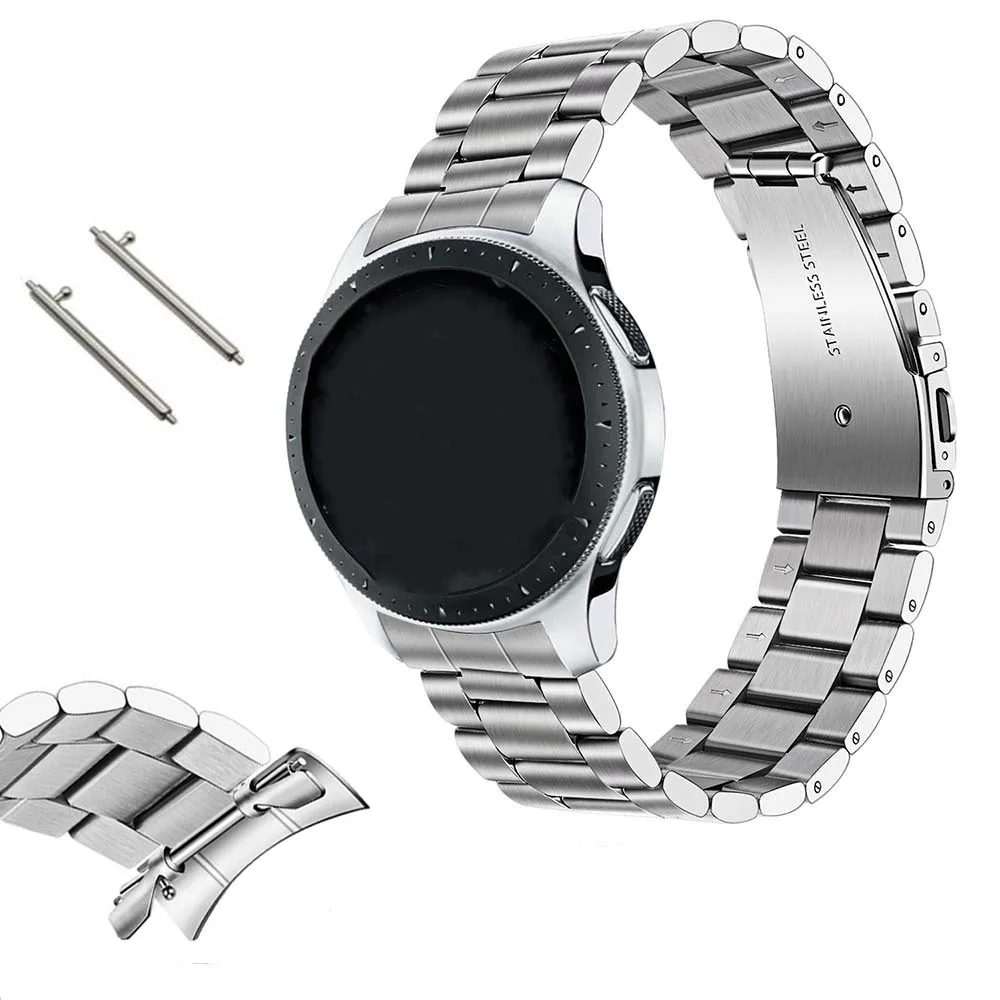 Quick Release Solid  Stainless Steel Watchband for Samsung Galaxy Watch 46mm SM-R800 Sports Band Curved End Strap Wrist Bracelet