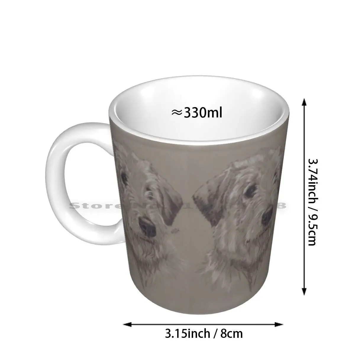 Irish Wolfhound In Graphite Ceramic Mugs Coffee Cups Milk Tea Mug Bbk03100 Hound Group Dog Pet Canine Domestic Animals Mammal