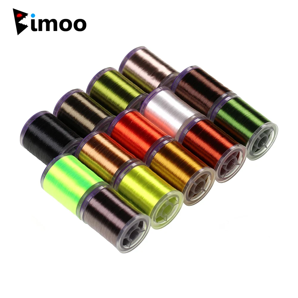 Bimoo 2PCS 75D Fine High Tensile Fly Tying Thread Standard Spool Waxed Tying Thread 250 Yards For Nymph Dry Wet Flies