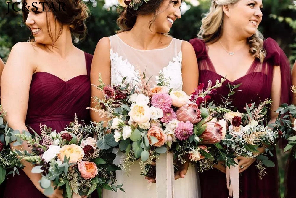 Vestido largo de tul para dama de honor, vestido sexi de escote Corazón, vestido de dama de honor para boda, invitación