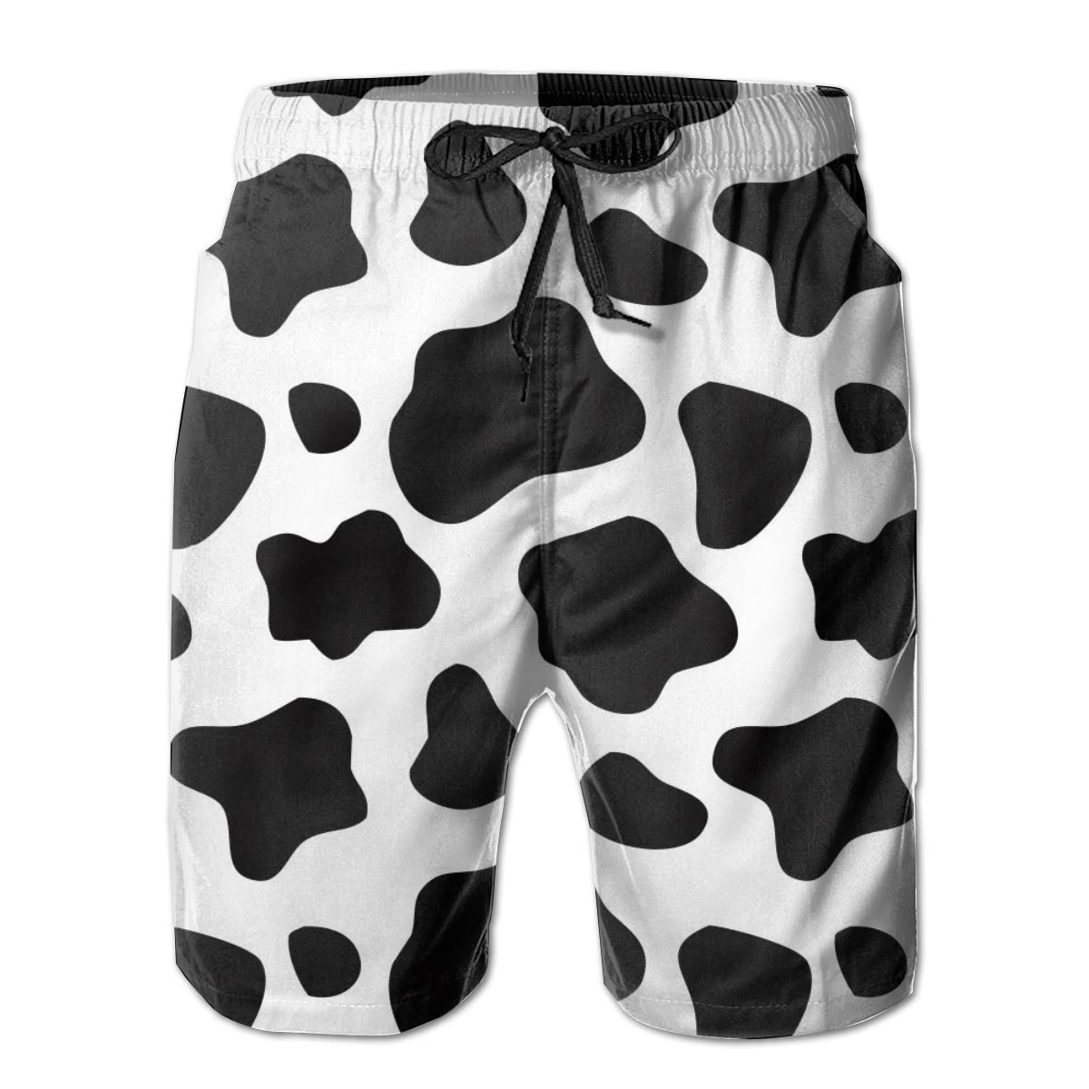 Men's Beach Short Swim Shorts Black And White Cow Pattern Surfing Maillot De Bain Sport Men's Board Shorts Swimwear