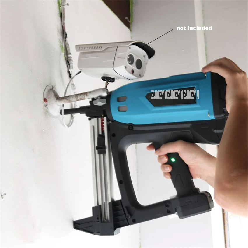 Pistola eléctrica de clavos GSN50 para puertas y ventanas, clavadora de hormigón, pistola de grapas de enmarcado inalámbrica l, ligera, portátil, con funda de plástico