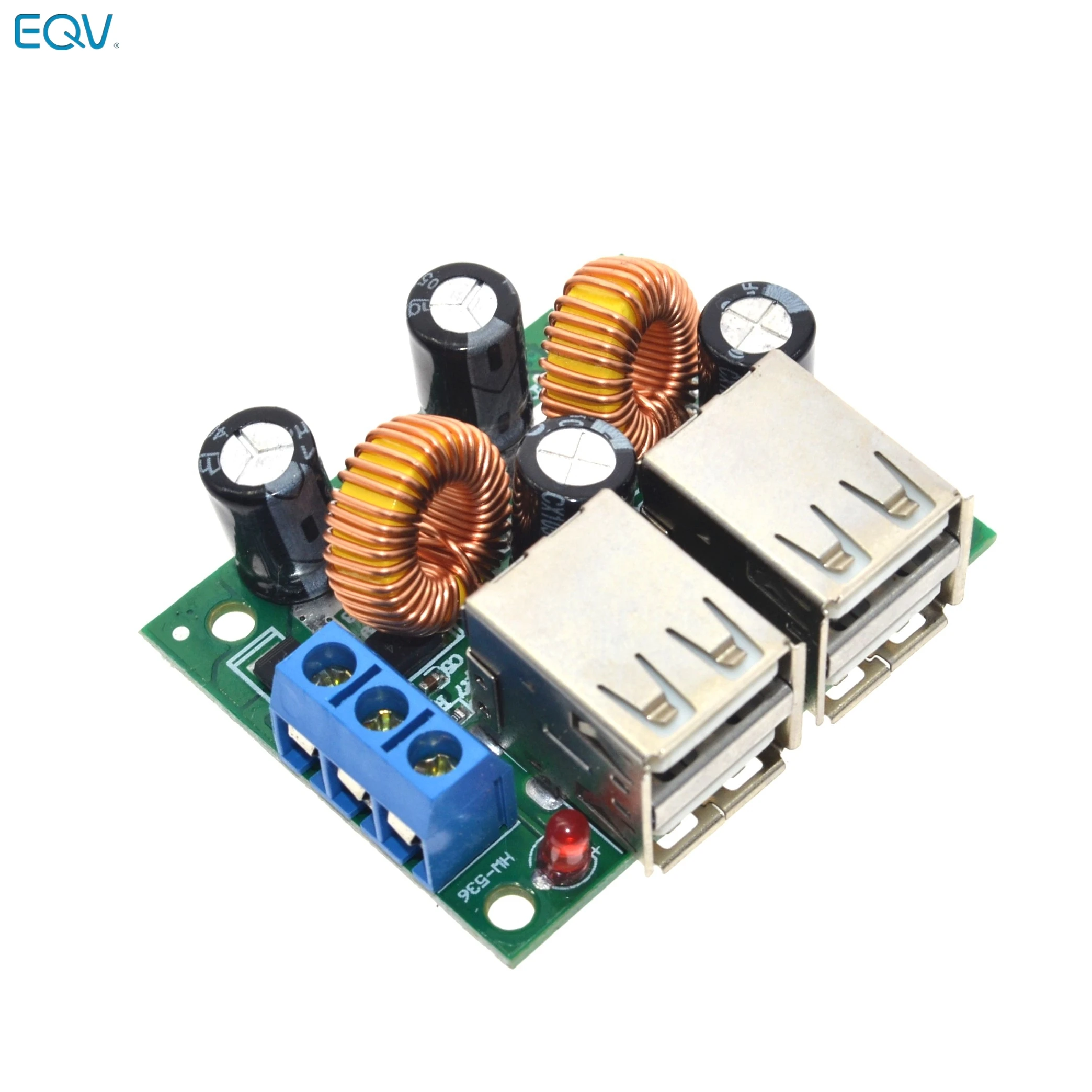 4-USB Port Step-down Power Supply Converter Board Module DC 12V 24V 40V to 5V 5A For MP3/MP4 Phone Car Equipment