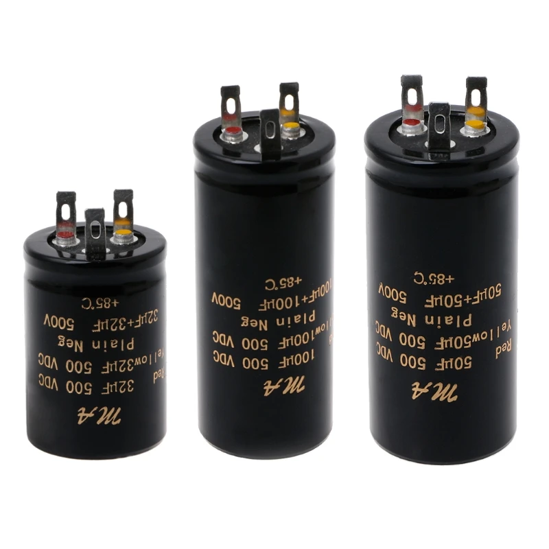 100+100uf,50+50uf,32+32uf,500V Audio Electrolytic Double Amplifier Capacitors