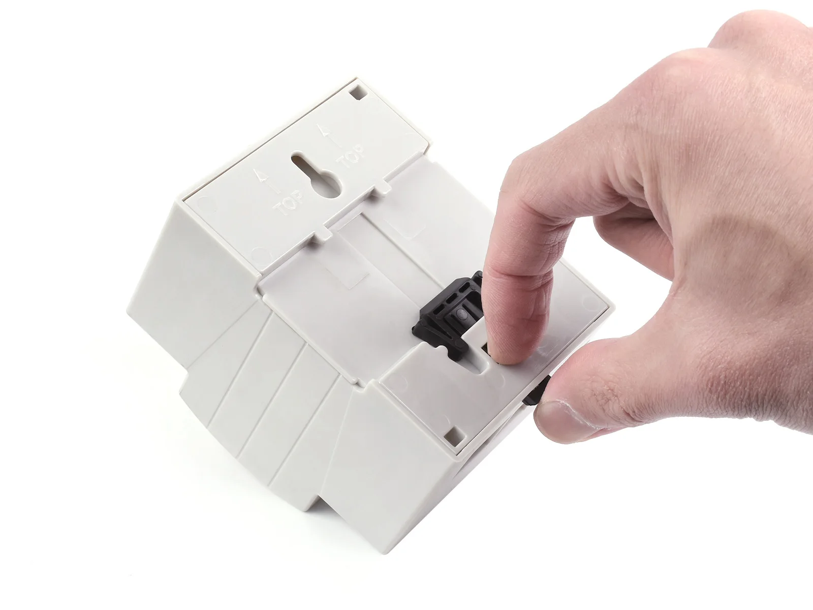 Waveshare-carcasa de ABS con riel DIN para Raspberry Pi 4, gran espacio interior, módulo de inyección, ventana superior transparente, gran espacio interior