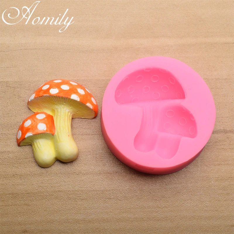 Amoliy Mushroom Fondant Silicone Mold Cake Decoration Accessories Chocolate Mousse Jelly Candy Bakeware Mold Soap Mould