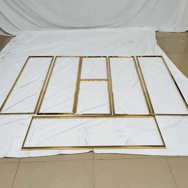 Wedding Gold Hexagon Arch Stainless Steel Backdrop For Party Backdrops yudao1948