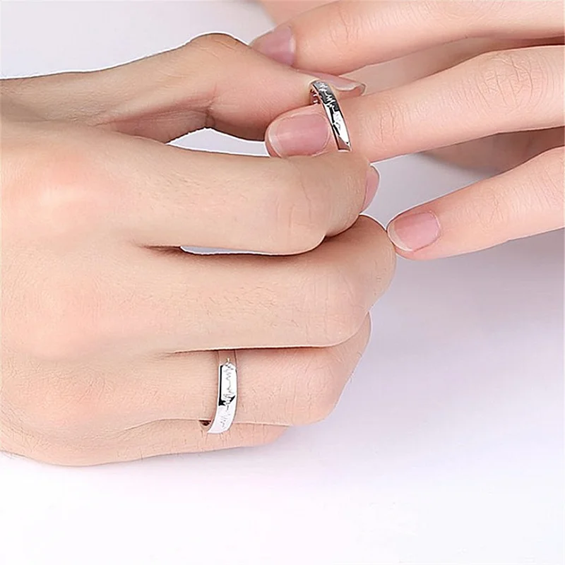 2 Teile/sätze Zirkon Herz Passenden Paar Ringe Set Für Immer Endlose Liebe Hochzeit Ring Für Frauen Männer Charme Valentinstag schmuck – Detail 23