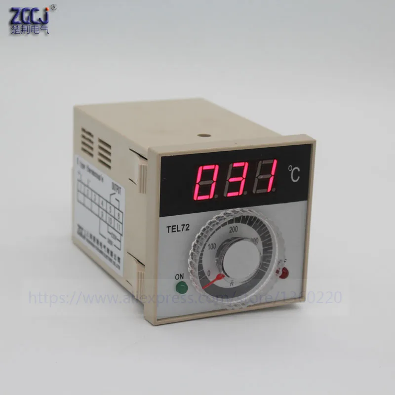 

digital thermostat temperature panel meter with knob K , 0-400 degree TEL72-9001B oven flapjack temperature controller with gift