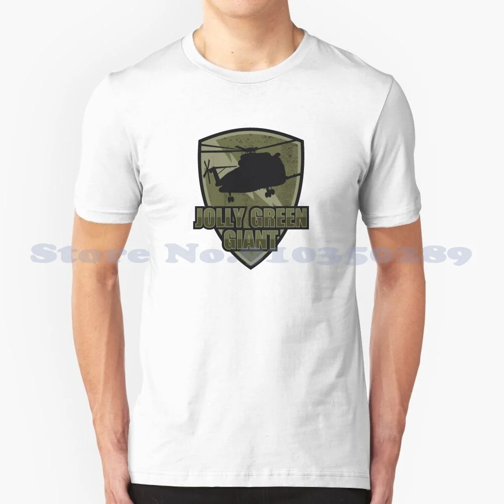 Hh 3E Jolly Green Giant Patch ( Subdued ) 100% Cotton T-Shirt Hh3E Hh 3E Helicopter Sikorsky S 61R Jolly Green Giant Crew Jolly