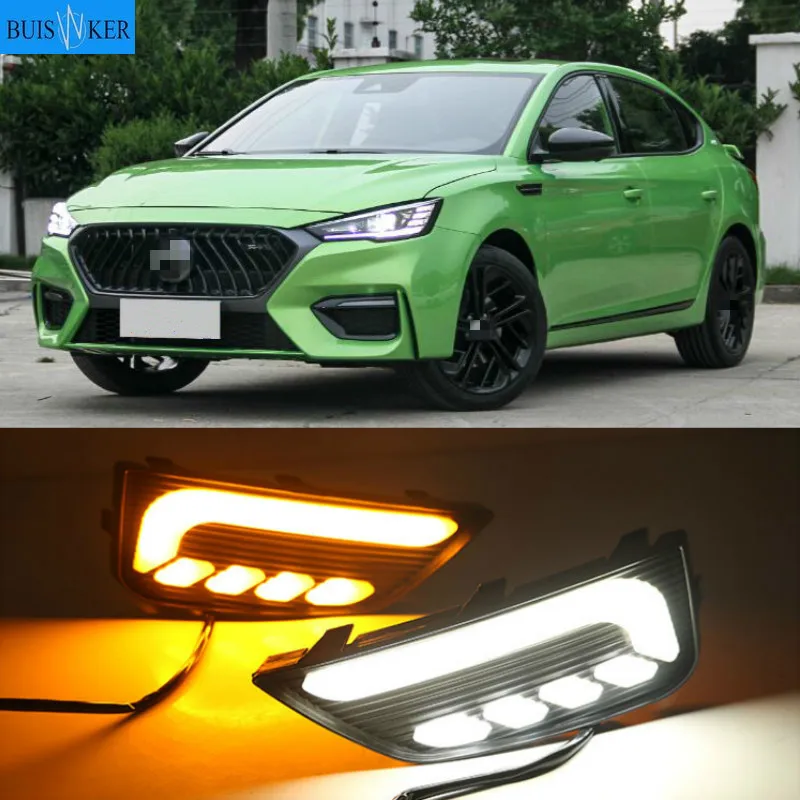 

1 Pair DRL For MG6 MG 6 2020 Fog Lamp Covers Car LED Daytime Running Lights White Yellow Blue Running Turn signal