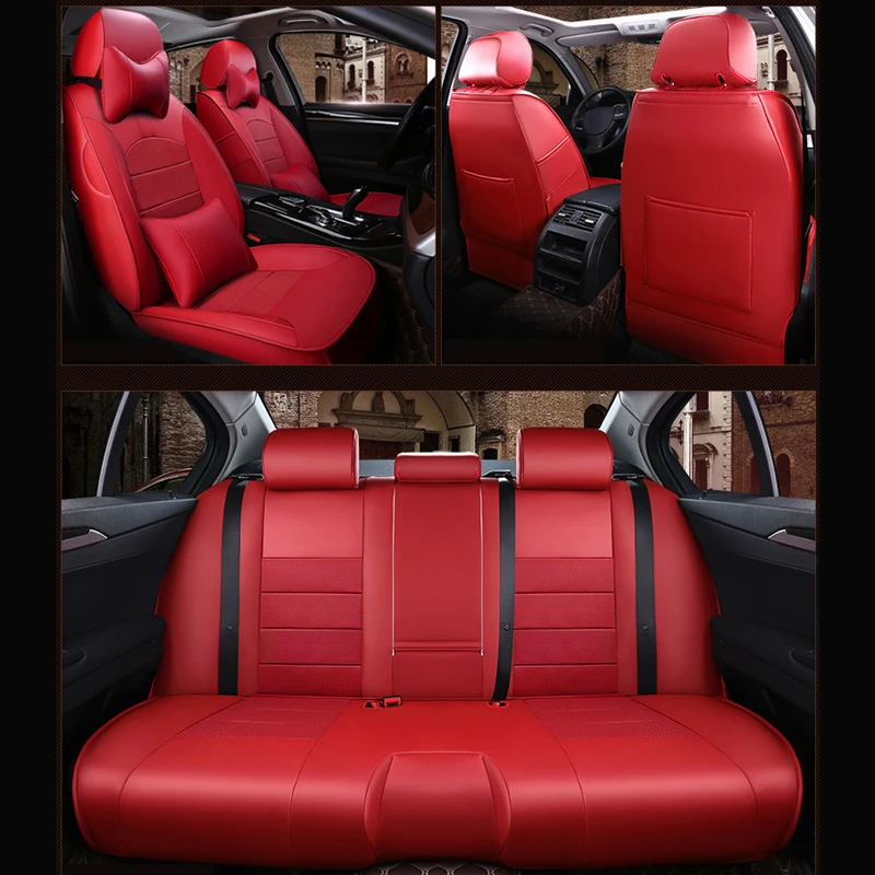 AutoDecorun 14PCS/Set Cowhide & PVC Leather Seat Covers for Lincoln MKZ 2014-2018 Accessories Seat Cover Car Cushions Protectors