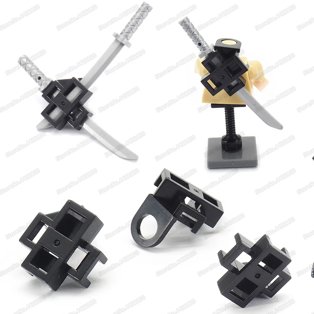 Weapons Figures Sword Set Frame Building Block Equipment Moc Warrior Back Magic Knife Frame Model Christmas Toys Child Boy Gifts