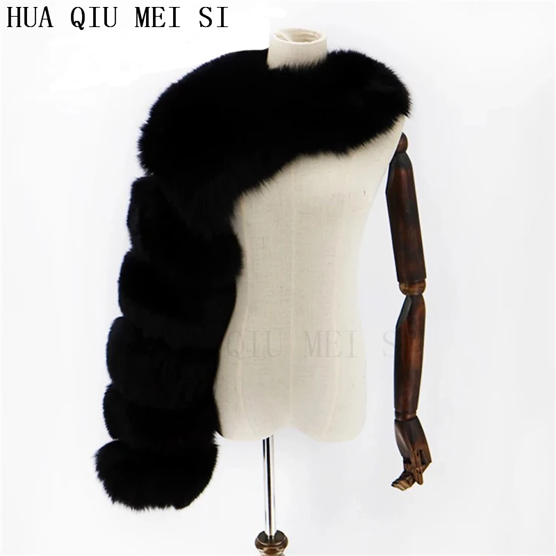 Natural fur Fox fur women fur coat A pair of sleeves Natural raccoon fur jackets fashion coat fur coat jacket Real fur raccoon