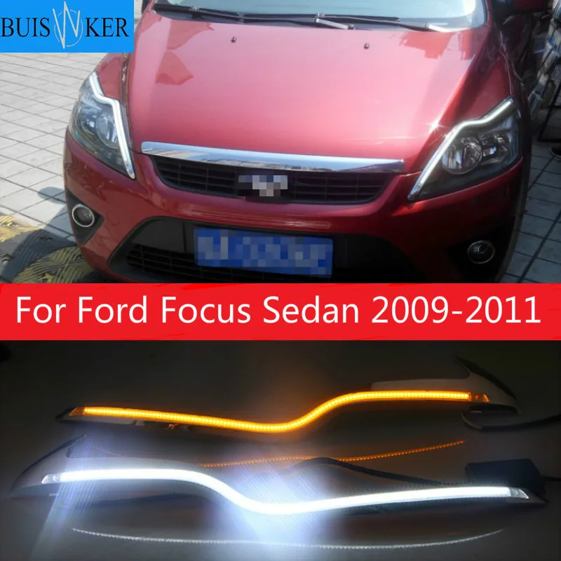 

2Pcs/set Waterproof LED Daytime Running Light DRL For Ford Focus Sedan 2009-2011 Fog Lamp Modify Fog Head white Lamp