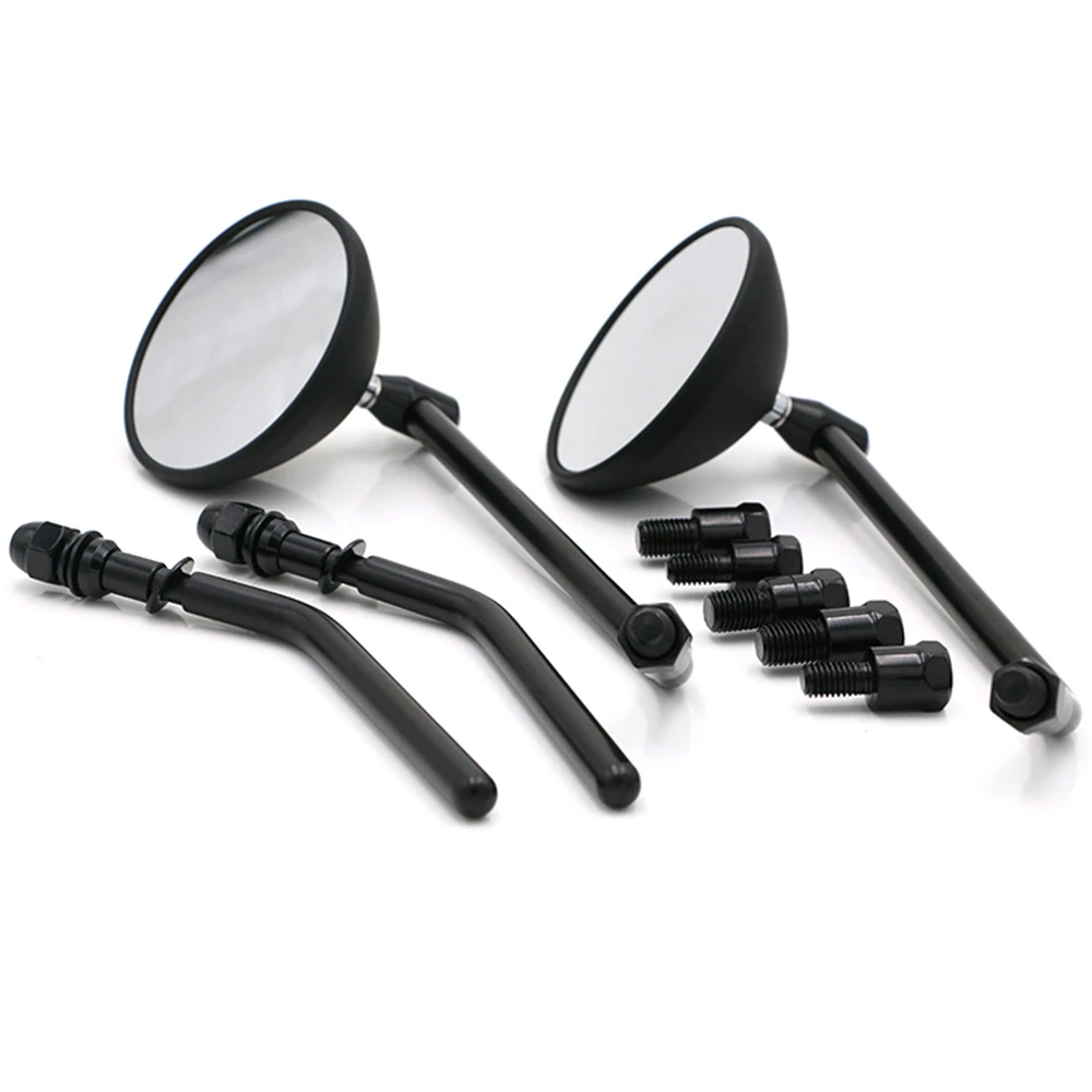 Motorcycle Rear View Mirror ±8mm 10mm HD Round Convex Mirrors Universal for Honda Yamaha Kawasaki Street Bikes Scooters E-bikes