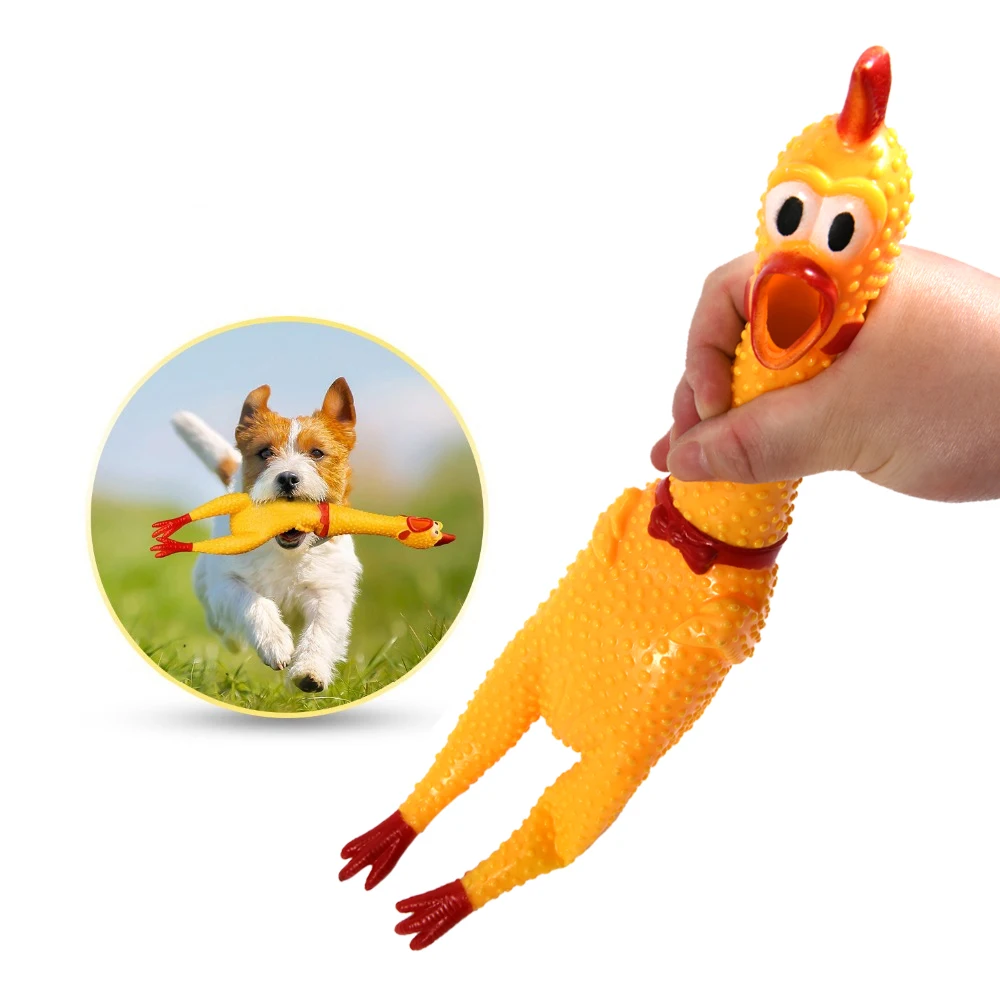 Snailhouse 2021 Hot Sell Screaming Chicken Pets Squeeze Squeaky Sound Funny Toy Safety Rubber For Dogs Molar Chew Toys