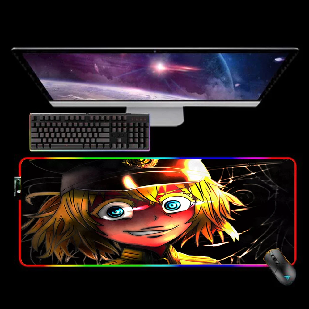 

Rgb Anime Youjo Senki Alfombrilla Raton Computer Gaming Accessiores Podkladka Pod Mysz 35x60 Mause Pad LED Backlit Mat Mausepad