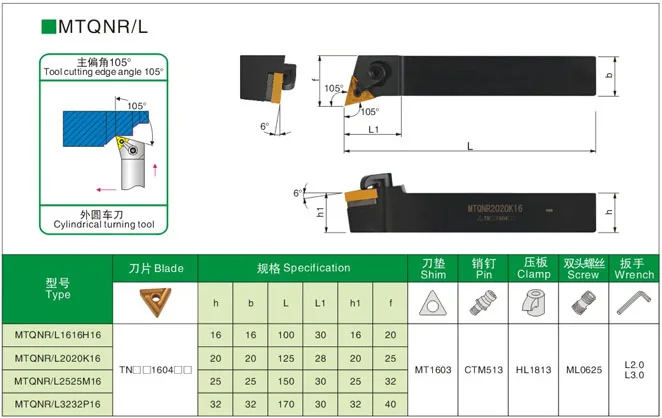 1PC MTQNR 2525M16 MTQNL2525M16 Tool Post External Turning  Carbide Insert CNC Drill Pipe