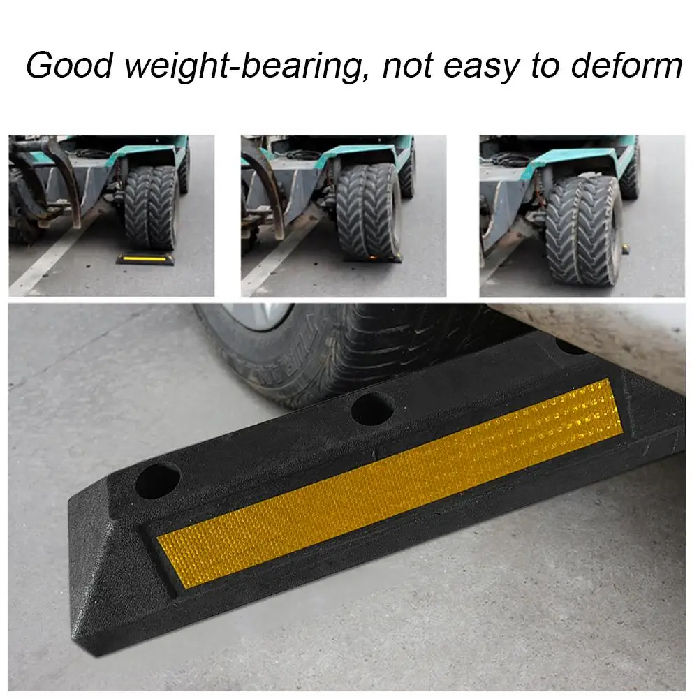 Curb Garage Vehicle Floor Stopper For Parking Safety 1PC Heavy Duty Rubber Parking Lot Driveway Stopper For Car Trucks