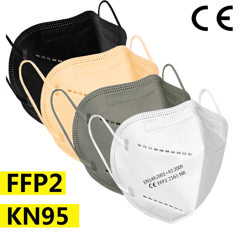 

5-200 piece FFP2 Face mask KN95 Mouth Mask fp2 Anti flu 95% filter Mouth mask dust EU standards Send fast Non-woven soft