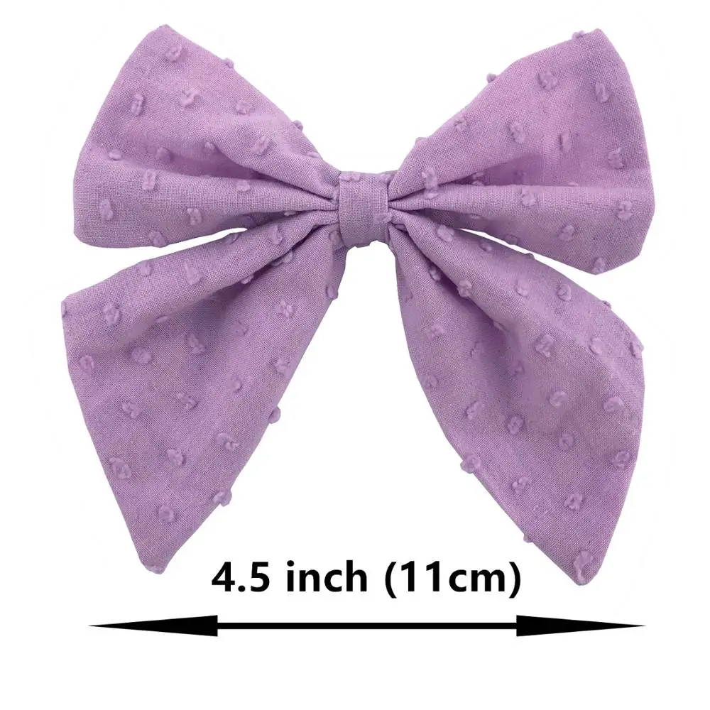 School Girls Hair Clips Jacquard For Baby Bows Haipins Children Long Tail Barrettes Infant Cotton Hair Accessories 4.5 Inches