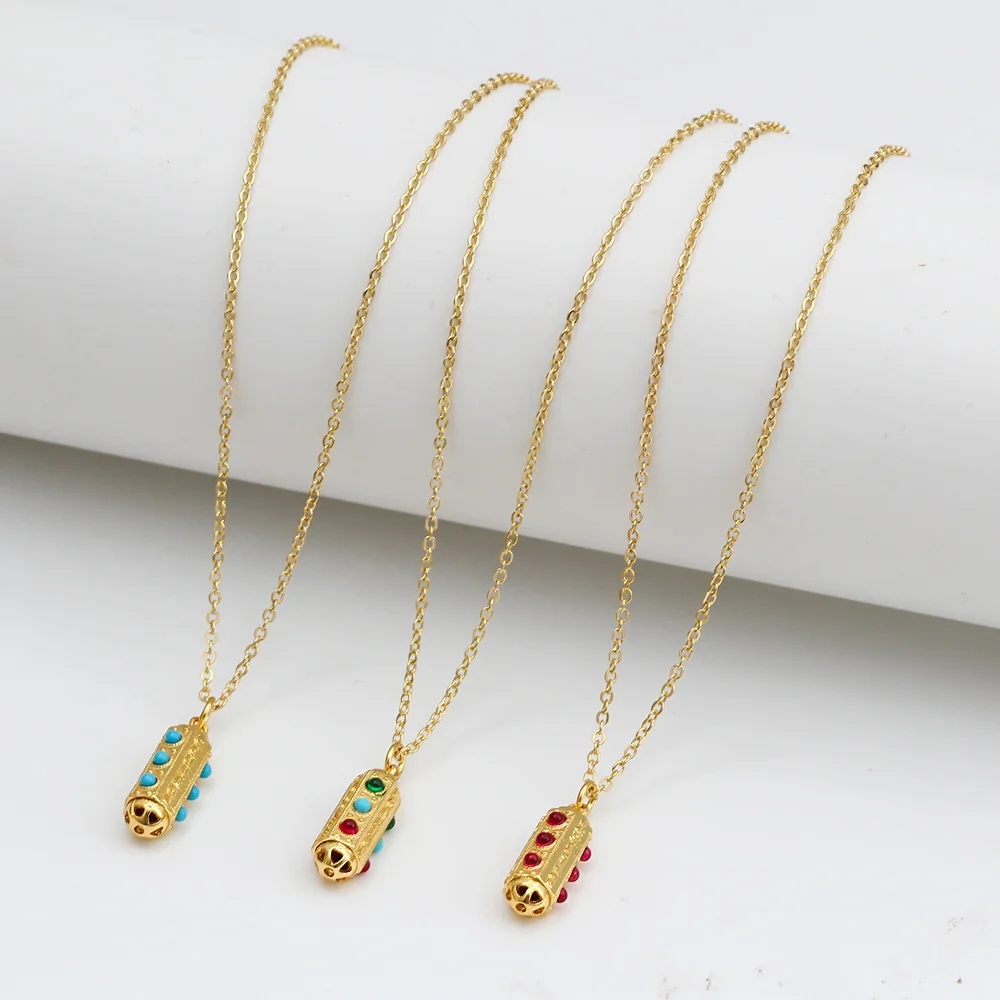 Wish Card 2023 Enamel Copper Multicolor Lamp Pendant Necklace for Woman Girls Necklace Party Jewelry Gift One Piece