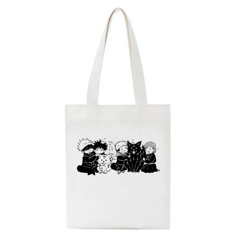 Jujutsu Kaisen Japanese Anime Print Cool Shopper Bag Shopper Black White Women Fashion shopper shoulder bags Tote bag,Drop Ship