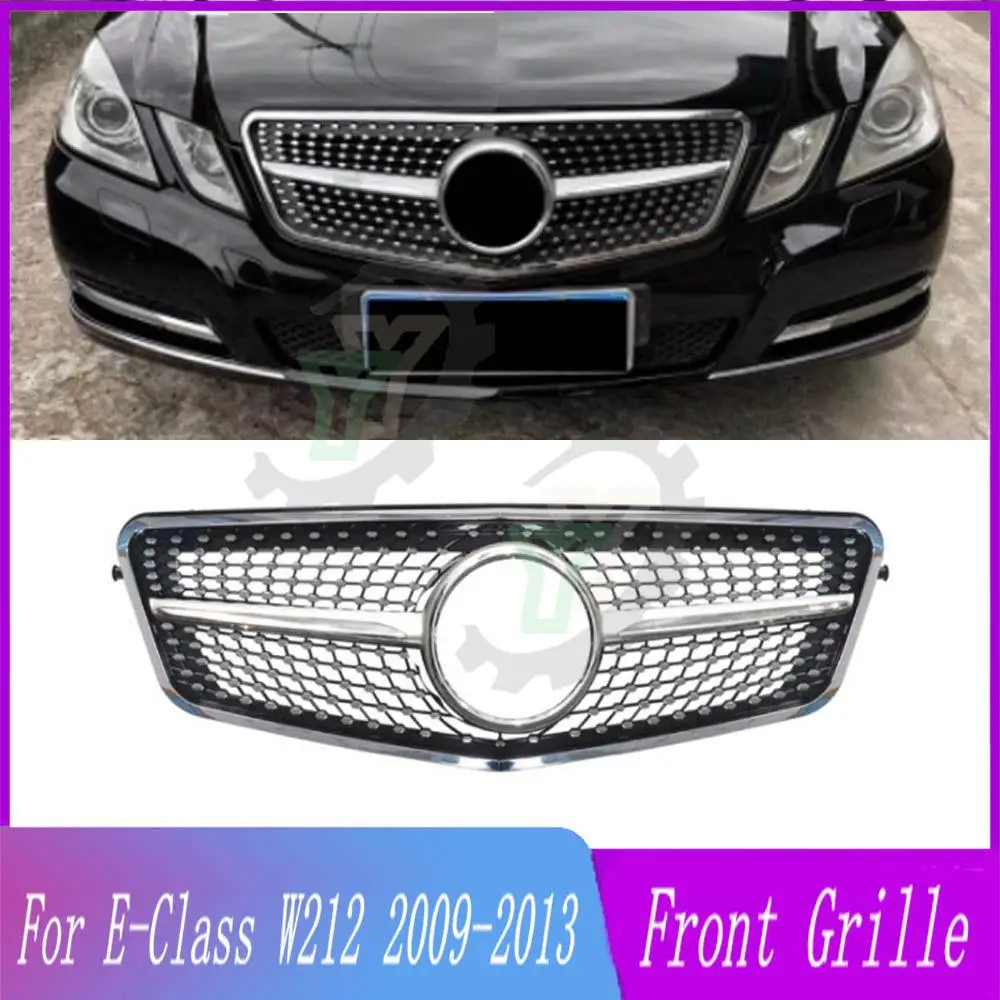 

Sport Front Radiator Grid Inlet Grille Bumper Grill Tuning Accessories For Mercedes Benz E class W212 2009-2013 GT Diamond Style