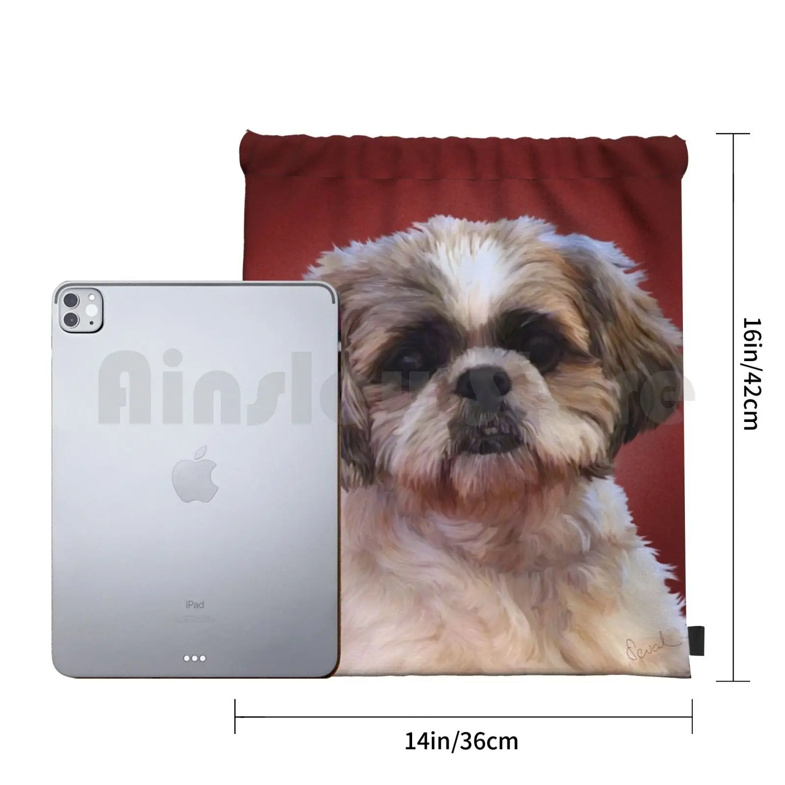 Shih Tzu Dog Backpack Drawstring Bags Gym Bag Waterproof Shih Tzu Dog Canine Pet Domestic Animal Pet Portrait