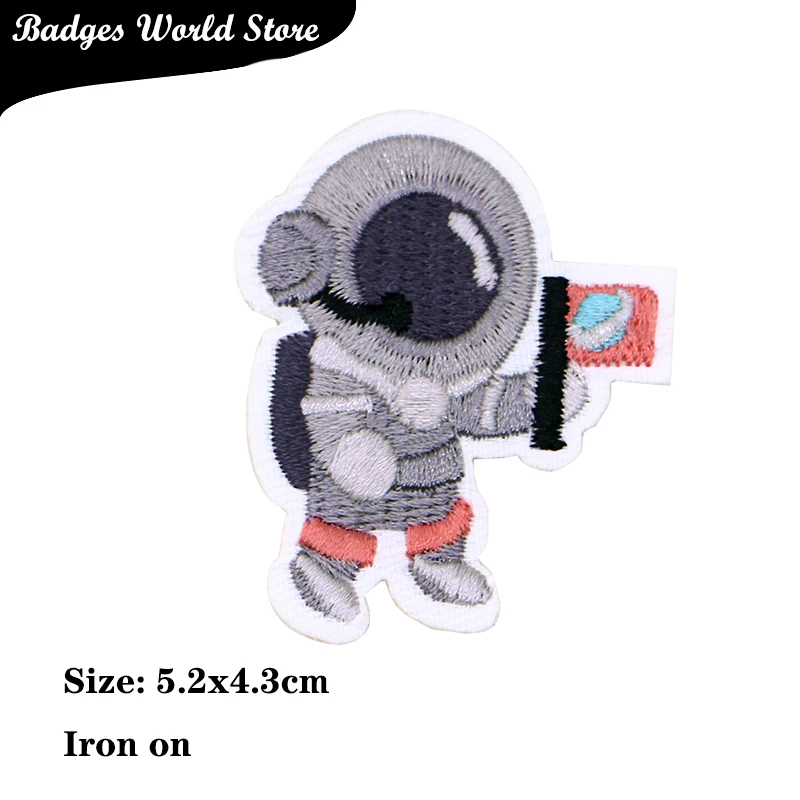 Astronaut Love Bear Puzzle Chenille Icon Towel Embroidery Applique Patch For Clothing DIY Iron on Badges on the Backpack