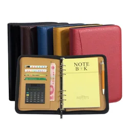 A6/A5/B5 Diary Notebook and Journal with Calculator Binder Spiral Note Book Business Manager Folder Padfolio Zipper Bag Handbook