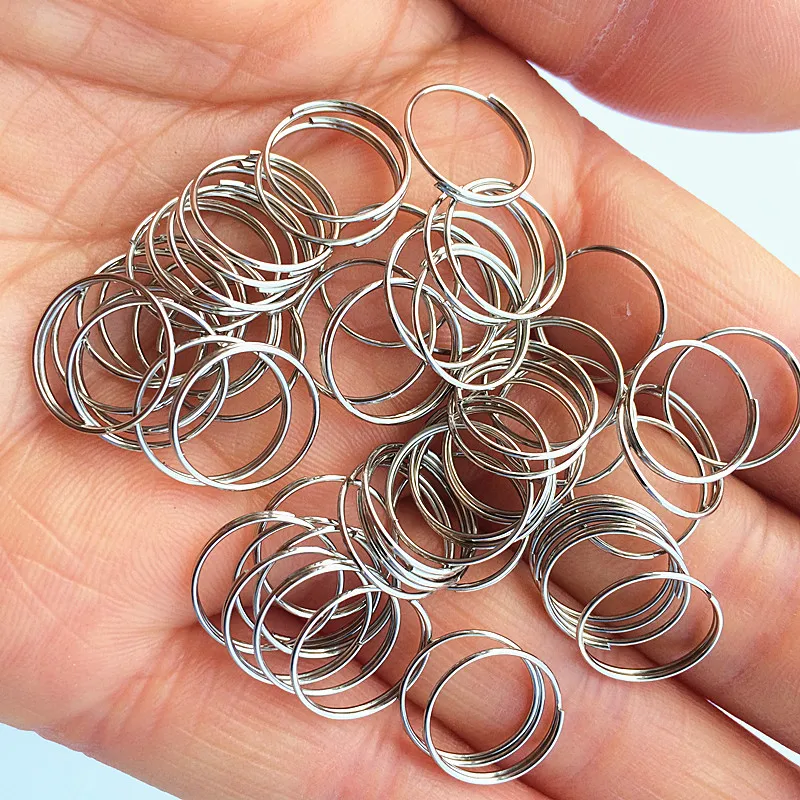 100pcs/lot 12mm chrome Stainless Steel Rings Crystal Chandelier Ball Parts Beads Curtain Accessories Connecting Octagon Beads