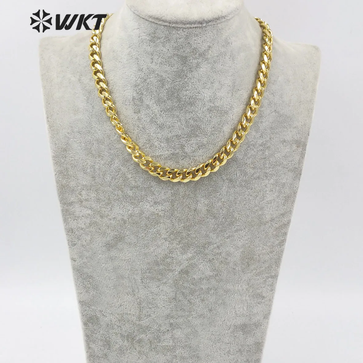 BFN015 WKT High Quality Newest Fashion Gold Plated Alloy Metal Chain Necklace Big Chunky Simple Chocker Style For Party Gift