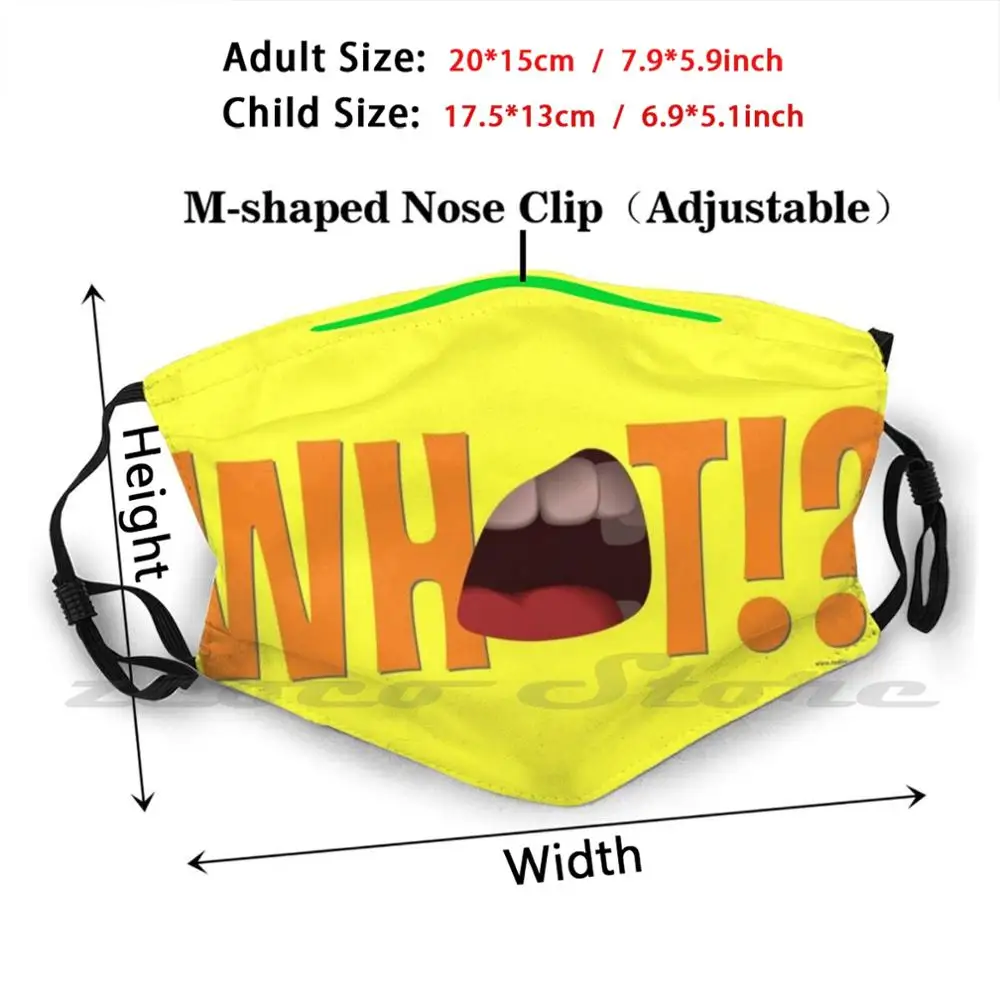 Whaaat! ? Mask Cloth Reusable Print Filter Washable What