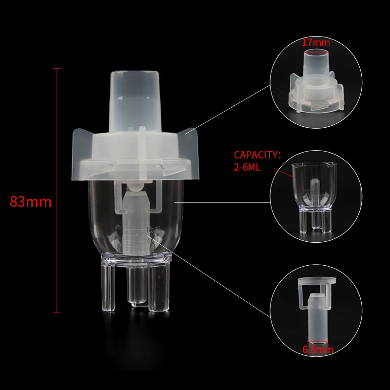 50/100Pcs Nieuwe 6Ml Vernevelaar Medeplichtige Verstoven Niet-giftig Pp Materiaal Inhalator Onderdelen Geneeskunde Tank Cup compressor Familie Zorg