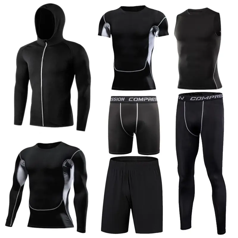 Herren-Lauf-Kompressions-T-Shirts, schnell trocknend, Fußballtrikot, Fitness, eng, Sportbekleidung, Fitnessstudio, Sport, kurzärmeliges Hemd, atmungsaktiv – Detail 40