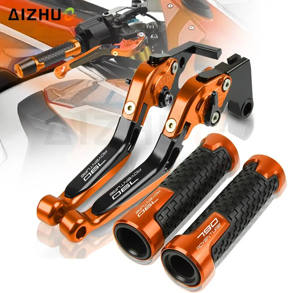 FOR 790 Adventure Motorcycle CNC Brake Clutch Levers 7/8''22mm Handle Bar Hand Grips 790 ADVENTURE R 790ADVR 2017 2018 2019 2020