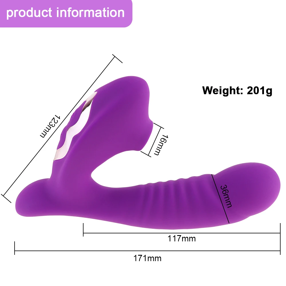 Clitoral Sucking G Spot Dildo Vibrator with 10 Powerful Modes Clit Sucker Rechargeable Clitoris Stimulator Sex Toys for Women